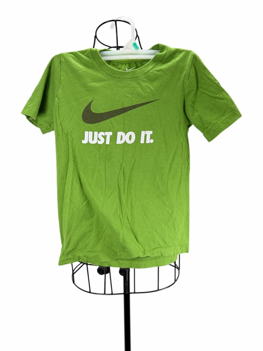 Nike Green Short Sleeve Tee with White "Just Do It." Graphic